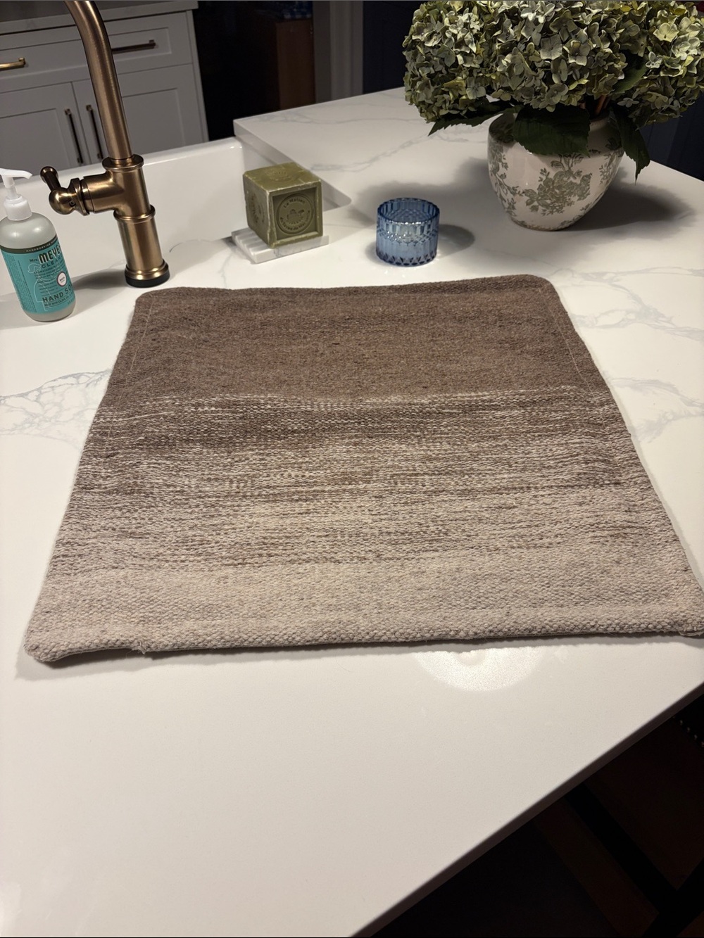 Pottery Barn Neutral Ombre Pillow Cover Beige and soft brown 22 x 22”